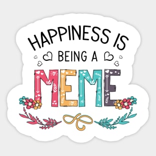 Happiness Is Being A Meme Wildflowers Valentines Mothers Day Sticker